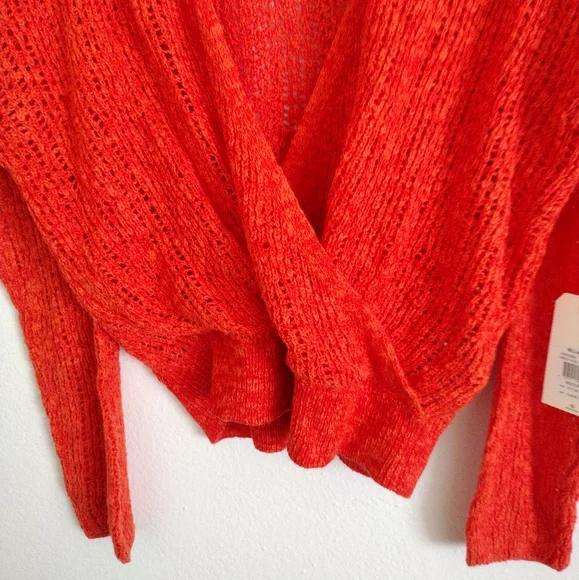 Billabong NWT orange Sweet Bliss wrap sweater size medium - Picture 8 of 15